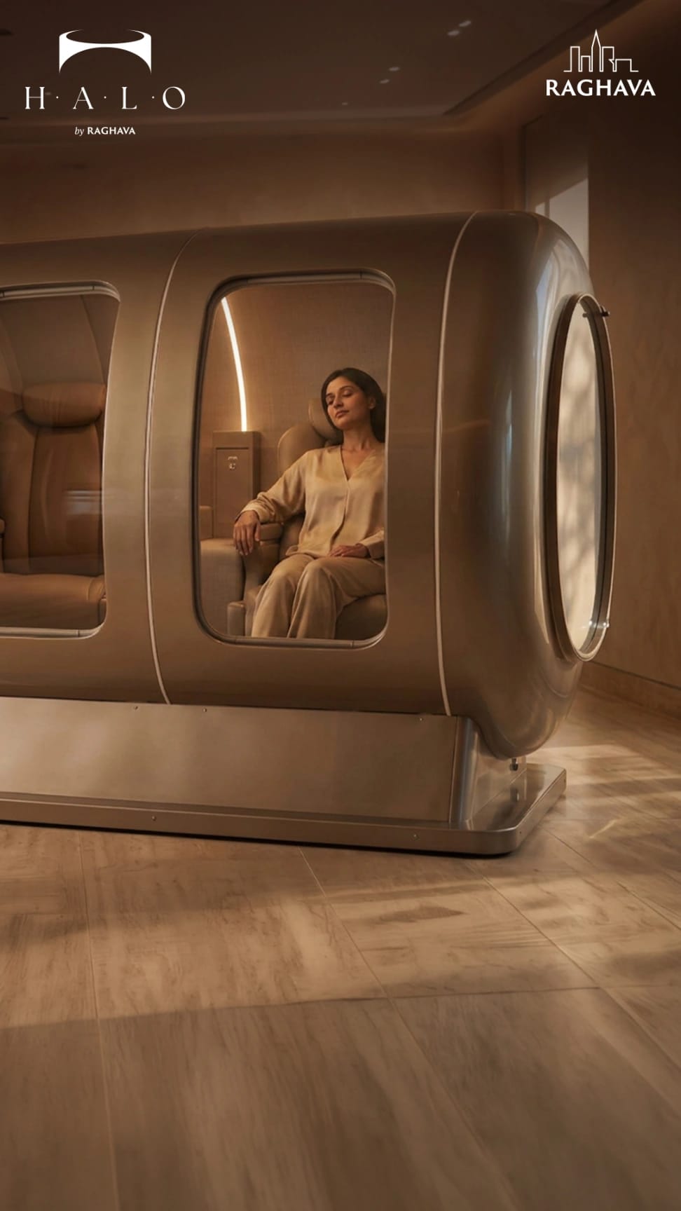 Hyperbaric oxygen therapy recovery pod at Raghava Halo, Kondapur